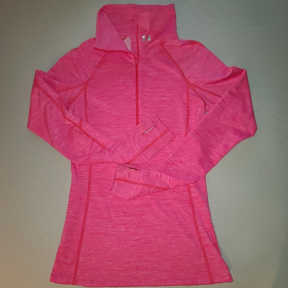 [EUC] Pink Under Armour Cold Gear Half Zip Pullover - Small
